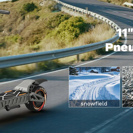 Ruitoo M6MAX Scooter elettrico Doppi motori 3000W 70KM Portata 82 km/h Velocità 60V/20,8AH Batteria Pneumatici fuoristrada da 11 pollici Pieghevoli
