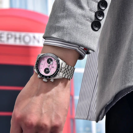 PAGANI DESIGN Nuovo orologio da uomo Panda, orologio sportivo cronografo al quarzo di lusso, vetro zaffiro AR, luminoso, impermeabile, consegna locale UE