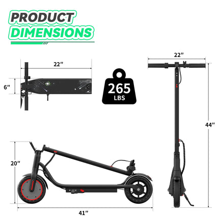 EU Stock Foldable Portable 350W Electric Scooter 19MPH Max Speed 12 Miles Long Range 36V5.2AH Battery Three Speed Adjustment App Control Max Load 120Kg 8.5 Inch Solid Rubber Tire IPX4 Waterproof For Daily City Commuting