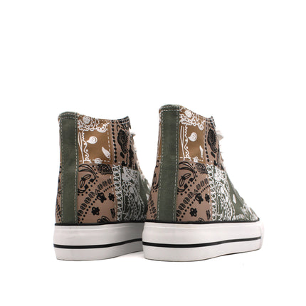 Soraia Shoes Women's sneakers, Classic Canvas Sneakers, Original soraia style, Canvas Tennis with pasley Print, Canvas Tennis, Conventional Sole, Canvas sneakers with Ankle and Cordon PlatiNum
