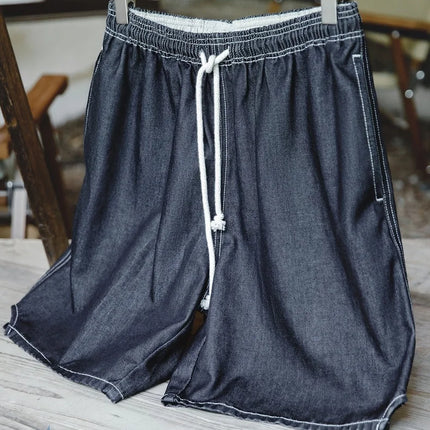 Maden Summer Casual Ice Jeans uomo pantaloncini di Jeans Cool Fit pantaloni larghi a gamba dritta pantaloni corti estivi da uomo