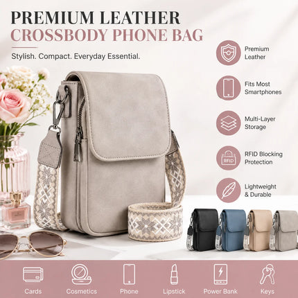 Borsa a tracolla da donna alla moda, design multitasche, tracolla regolabile, mini borsa a spalla