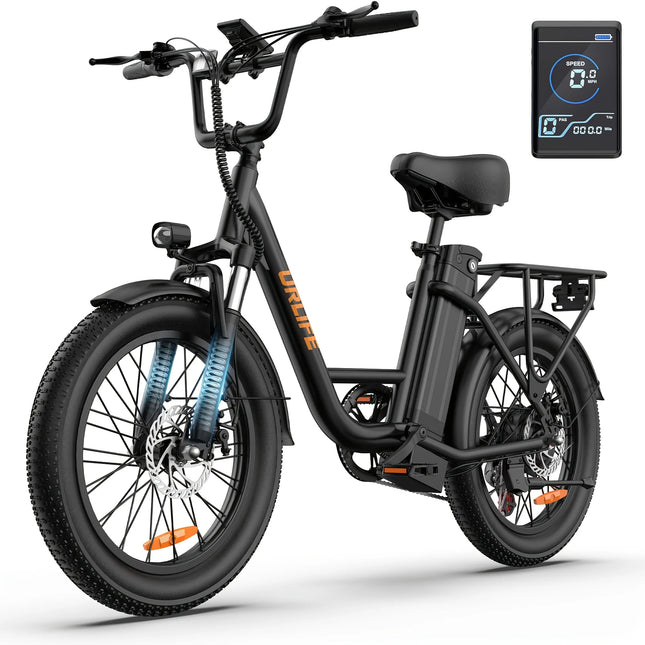 Bicicletta elettrica URLIFE E20 Peak 1000W, batteria rimovibile 48V 13Ah, velocità massima 45 km/h, pneumatici larghi 20''x3'', 7 velocità, freni a doppio disco, bici elettrica per uso urbano.