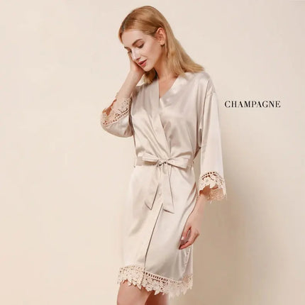 Hermana De La Novia Robes Personalizzato Madre De La Novia Kimono Personalizzato Setoso Abito da sposa da damigella d'onore Vestaglie estive in raso