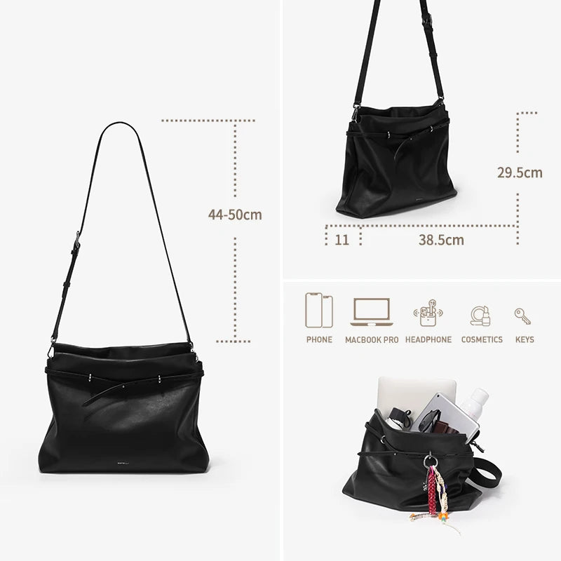 BAFELLI Borsa tote sotto le ascelle - Borsa da viaggio morbida in pelle ispirata a tracolla da donna Borsa a tracolla leggera dal design compatto