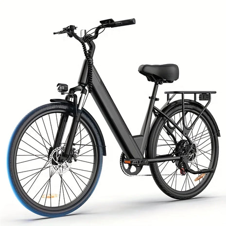 URLIFE E26 Electric Bicycle with 26x2 Inch Tires, Removable 48V 10.4Ah Battery, LCD Display, 7 Speed, Hydraulic Disc Brake, for Adults and City