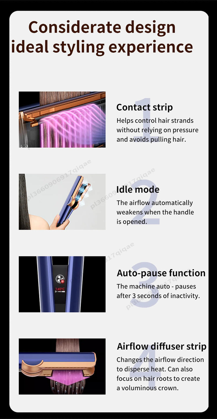 SenCiciMen 2 in 1 Air Straightener & Hair Dryer Negative Ion Flat Iron For Lock in Moisture & Shine Hot Styling Tools Salon-Quality Results For Women Gift