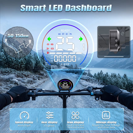 DEEPOWER G23 Bici Elettrica Pieghevole per Adulti, Motore ad Alta Coppia 90N·m, Batteria LG 48V 35Ah, Freni a Disco Meccanici, Pneumatici Fat 20×4.0, E-Bike Fuoristrada a Lunga Autonomia