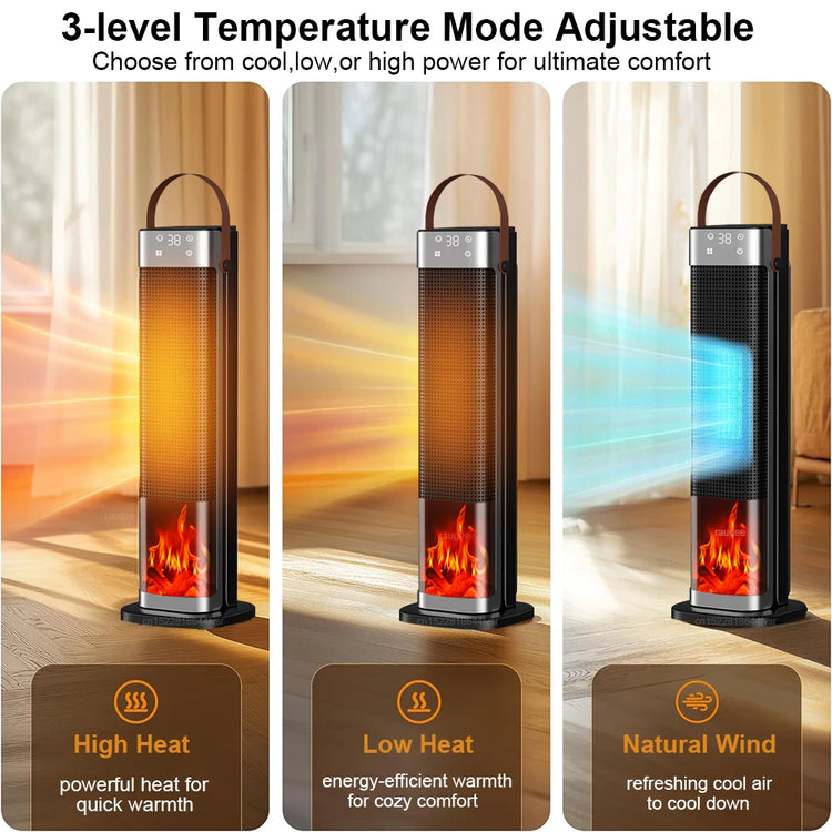 Electric Heater 2000W Heating Fans Portable PTC Fan Heater Electric Space Heater Household Hot Air Blower Electric Warmer with Remote Control