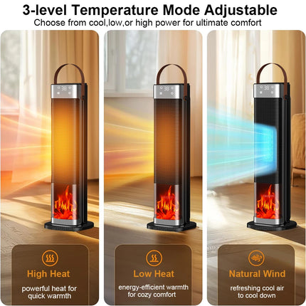 Electric Heater 2000W Heating Fans Portable PTC Fan Heater Electric Space Heater Household Hot Air Blower Electric Warmer with Remote Control