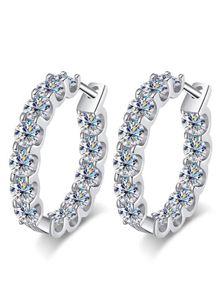 KNOBSPIN 2.6ct D Color Moissanite Earring 925 Sterling Sliver Plated White Gold Hoop Earring for Women Wedding Party Jewelry PlatiNum