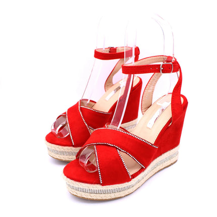 Soraia shoes Women's Glitter Stone Wedge Platform Sandal Wedge Sandal Summer Fashion Sandal PlatiNum