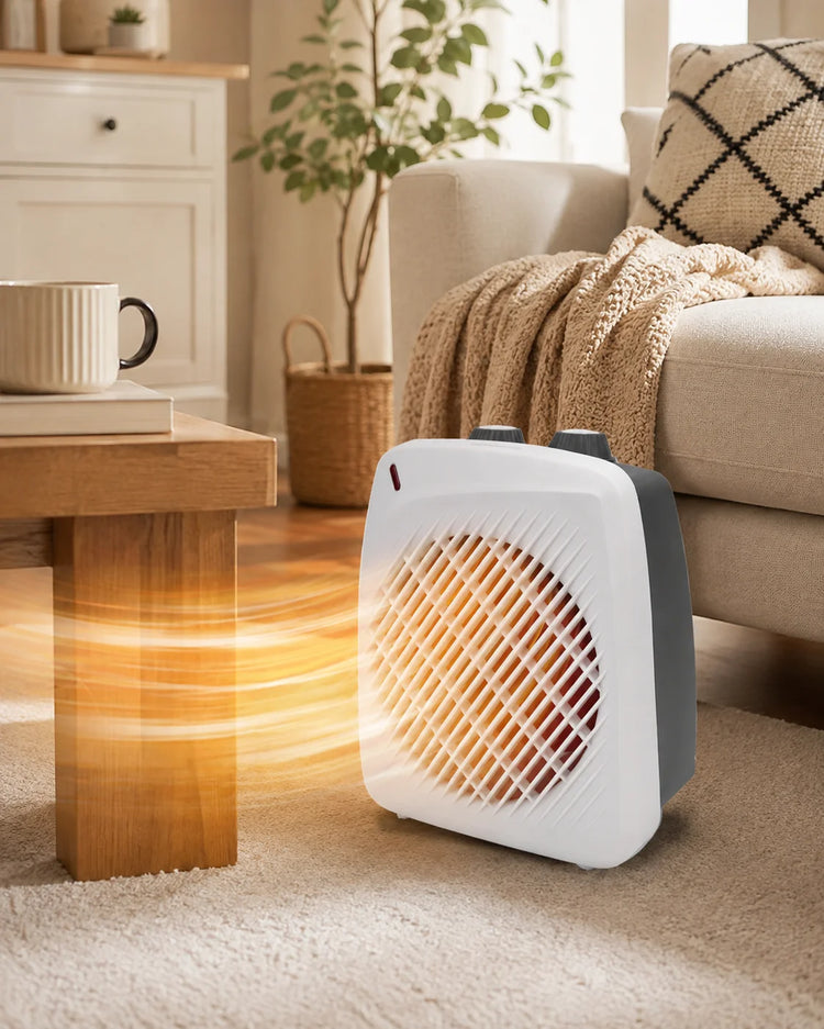 Extrahouse-2000W Portable Fan Heater with Copper Motor, 2 Heat Levels, Cold Air Function and Overheat Protection