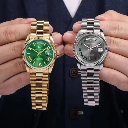 PAGANI DESIGN Nuovo Orologio da Uomo 40mm con Calendario Settimanale, Acciaio Inossidabile, Impermeabile 100M, Vetro Zaffiro AR, Movimento Giapponese di Lusso