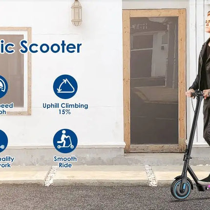 Monopattino elettrico HiQiS V10 pro con motore da 600W, batteria 36V15Ah, velocità 40KM/H, autonomia 45KM, pneumatici da 10 pollici, pieghevole, per adulti, con app.