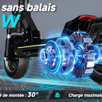 Monopattini elettrici Todimart D6 con motore da 500W (800W di picco), 48V 13Ah, velocità massima 45 km/h, autonomia 40-60 km, pieghevole, pneumatici da 10 pollici