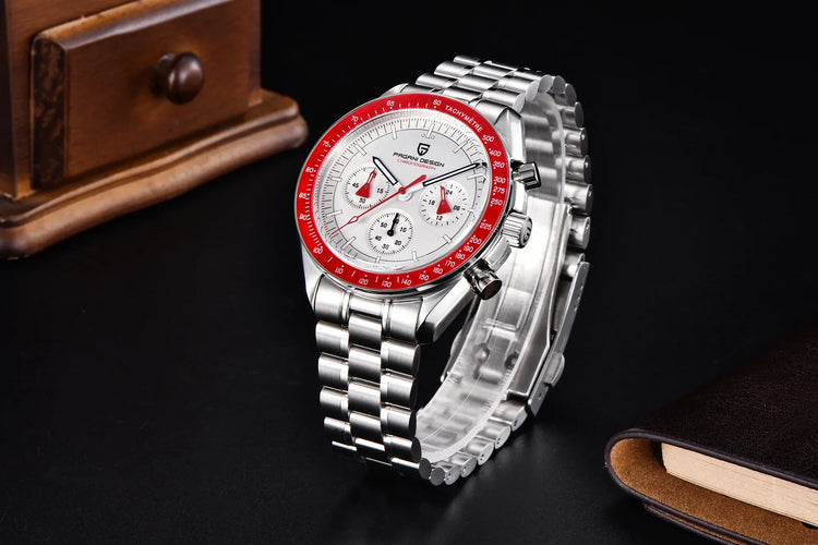 PAGANI DESIGN New Moon Watch Fashion ice blue Orologi al quarzo di lusso per uomo Cronografo da polso in acciaio inossidabile Regali per le vacanze Spedizione locale UE