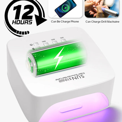 168W UV LED Nail Lamp Rechargeable Nail Dryer with Large LCD Display Professional Gel Curing Lamp 4 Timer Auto Sensor for Salon