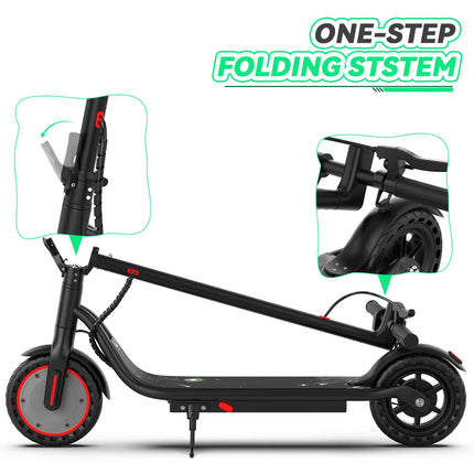 EU Stock 350W Lightweight Folding Electric Scooter 12 Miles Mileage 19MPH Top Speed 36V5.2AH Battery Three Speed Regulation App Control IPX4 Waterproof 8.5 Inch Solid Tire Max 120Kg Load For Weekend & Weekday Short Trips