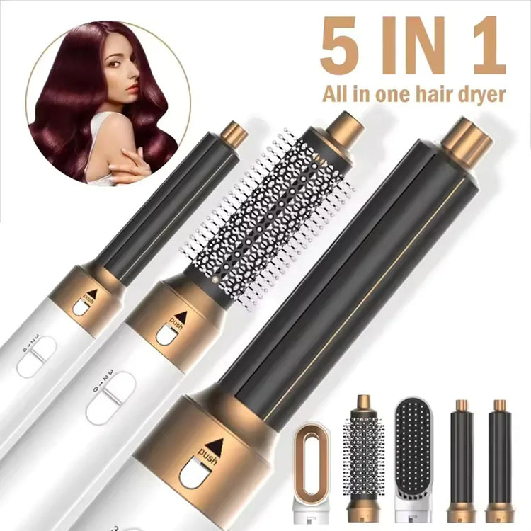 5-In-1 Electric Hair Dryer Styling Set  Home Styling Tools Curling Iron Hot Air Comb Straightener Multifunctional Hair Salon