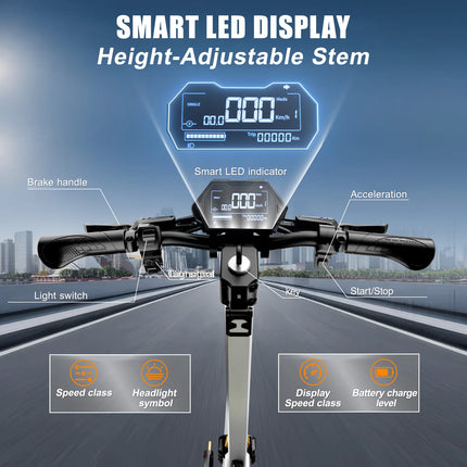 Ruitoo T3MAX Scooter elettrico Doppi motori 3200W 85 km Portata 75 km/h Velocità 60 V/28,6 Ah Motore Pneumatici fuoristrada da 10,5 pollici Pieghevoli