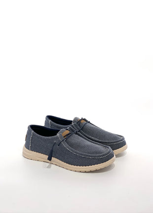 Scarpe casual da uomo in tela con punta a mocassino, leggere e comode, per tutti i giorni
