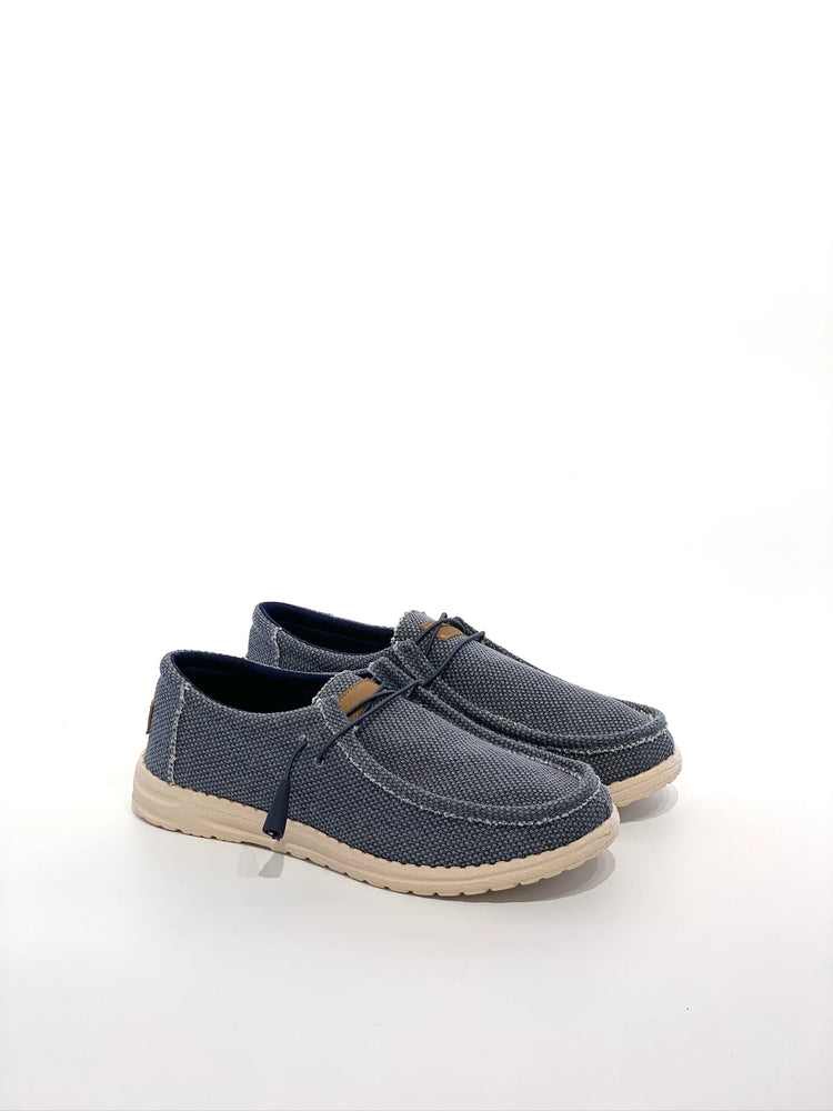 Scarpe casual da uomo in tela con punta a mocassino, leggere e comode, per tutti i giorni