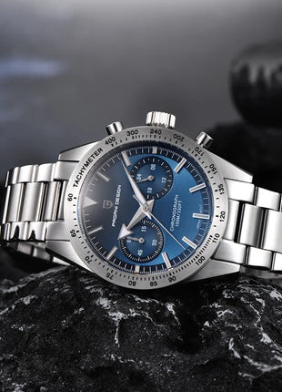 Nuovo Orologio da Uomo PAGANI DESIGN 2026, Orologio al Quarzo con Fasi Lunari, Cronografo Sportivo Impermeabile, Vetro Zaffiro AR, Luminoso, Spedizione Locale