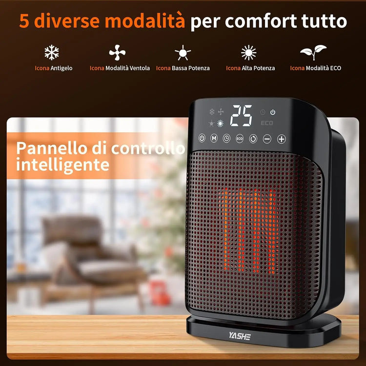 Ceramic Heater Fan 1800W, Energy Saving Electric Heater with Thermostat