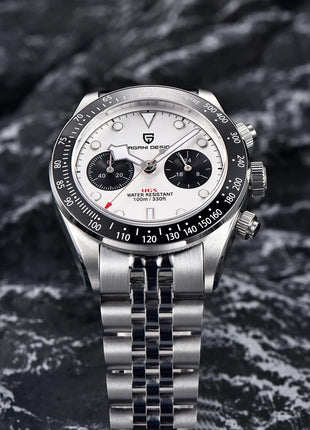 PAGANI DESIGN Nuovo orologio da uomo Panda, orologio sportivo cronografo al quarzo di lusso, vetro zaffiro AR, luminoso, impermeabile, consegna locale UE