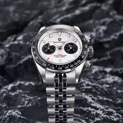 PAGANI DESIGN Nuovo orologio da uomo Panda, orologio sportivo cronografo al quarzo di lusso, vetro zaffiro AR, luminoso, impermeabile, consegna locale UE