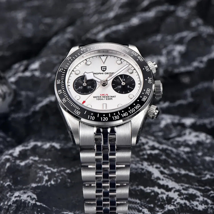 PAGANI DESIGN Nuovo orologio da uomo Panda, orologio sportivo cronografo al quarzo di lusso, vetro zaffiro AR, luminoso, impermeabile, consegna locale UE