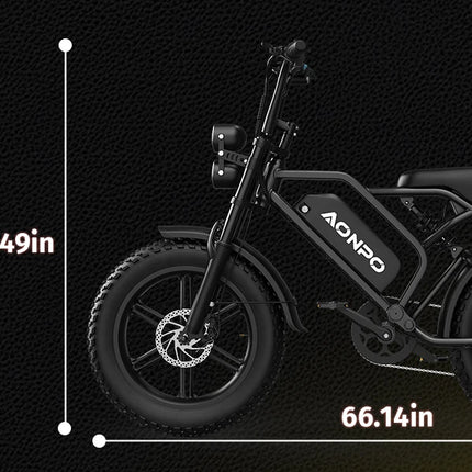 Bicicletta elettrica AONPO per adulti, motore da 2000W di potenza massima, batteria 52V15Ah, moto da montagna fuoristrada, pneumatici fat da 20*4.0 pollici, E-Bike