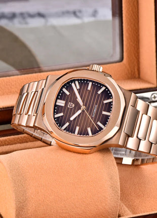 Nuovo Orologio da Uomo di Lusso PAGANI DESIGN 2026 Rosa Oro ST6 Automatico Meccanico con Protezione Luminosa e Vetro Zaffiro AR - Regalo Perfetto