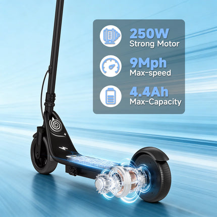 EU Stock 250W Children's Electric Scooter 9 MPH IPX4 Water Resistance Max Load 70 Kg Weighs Only 7.25 Kg A Sturdy Lightweight And Foldable Children's Electric Scooter