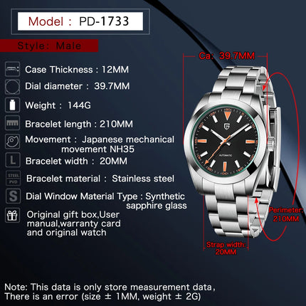 Nuovo Orologio Meccanico da Uomo PAGANI DESIGN 2026, Orologio Automatico di Lusso con Vetro Zaffiro AR, Movimento NH35/8215