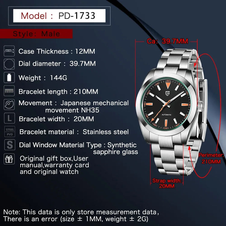 Nuovo Orologio Meccanico da Uomo PAGANI DESIGN 2026, Orologio Automatico di Lusso con Vetro Zaffiro AR, Movimento NH35/8215