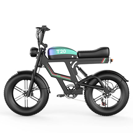 Bicicletta Elettrica T20 con Batterie agli Ioni di Litio ad Alta Capacità 48V20Ah, Bici Elettrica per Adulti con Pneumatici All-Terrain 20'X4.0', Mountain Bike Elettrica per Adulti