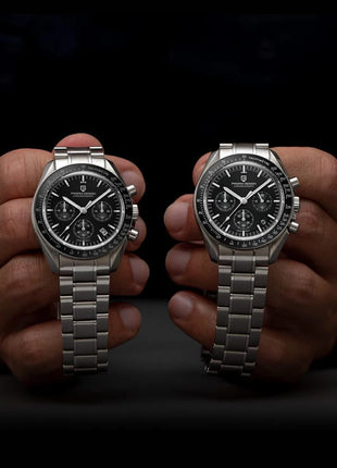 PAGANI DESIGN 2026 Nuova Serie Planetaria Saturno Orologio al Quarzo di Lusso Color Sabbia Chiaro da Uomo, Cronografo Sportivo Veloce con Vetro Zaffiro AR, Spedizione Locale nell'UE