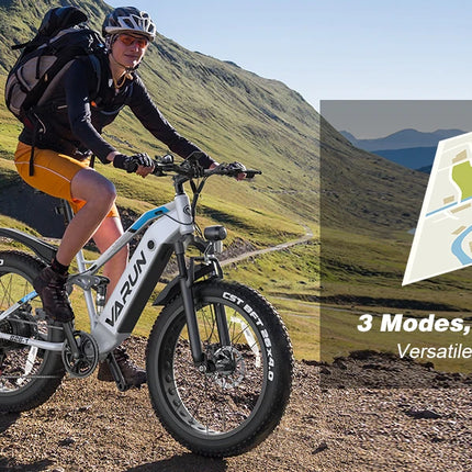 Bicicletta Elettrica per Adulti Varun S26-1, E-bike da Montagna, Batteria 48V 16Ah, Fatbike 26'', Bicicletta Elettrica da Strada