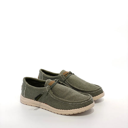 Scarpe casual da uomo in tela con punta a mocassino, leggere e comode, per tutti i giorni
