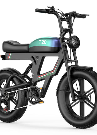 Bicicletta Elettrica T20 con Batterie agli Ioni di Litio ad Alta Capacità 48V20Ah, Bici Elettrica per Adulti con Pneumatici All-Terrain 20'X4.0', Mountain Bike Elettrica per Adulti