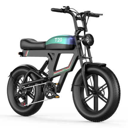 Bicicletta Elettrica T20 con Batterie agli Ioni di Litio ad Alta Capacità 48V20Ah, Bici Elettrica per Adulti con Pneumatici All-Terrain 20'X4.0', Mountain Bike Elettrica per Adulti