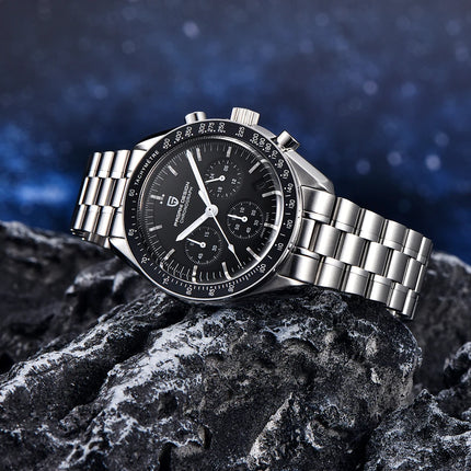 PAGANI DESIGN 2026 Nuovo Orologio al Quarzo da Uomo con Fasi Lunari, Orologi di Lusso con Vetro Zaffiro AR, Cronografo Impermeabile PD1701, Spedizione Locale
