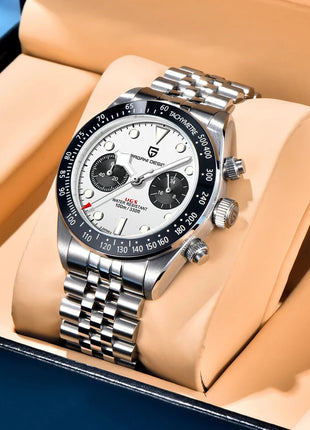 PAGANI DESIGN Nuovo orologio da uomo Panda, orologio sportivo cronografo al quarzo di lusso, vetro zaffiro AR, luminoso, impermeabile, consegna locale UE