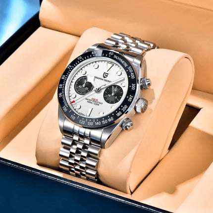 PAGANI DESIGN Nuovo orologio da uomo Panda, orologio sportivo cronografo al quarzo di lusso, vetro zaffiro AR, luminoso, impermeabile, consegna locale UE