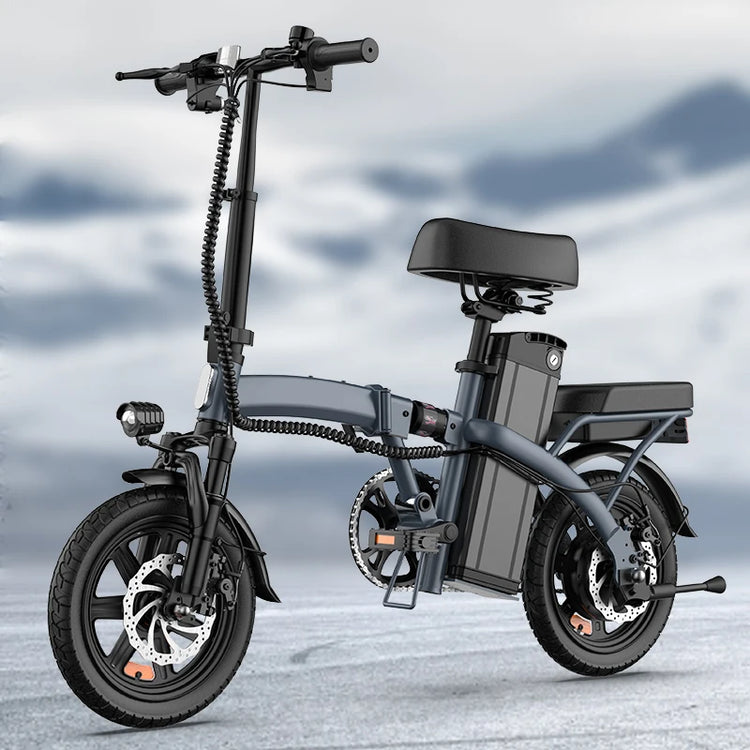 Urlife F1L E-Bike Pieghevole da 14 Pollici 500W 48V 7.5Ah Batteria Rimovibile e Ricarica Rapida 40KM Sospensione Anteriore Idraulica Freni a Doppio Disco Naviga
