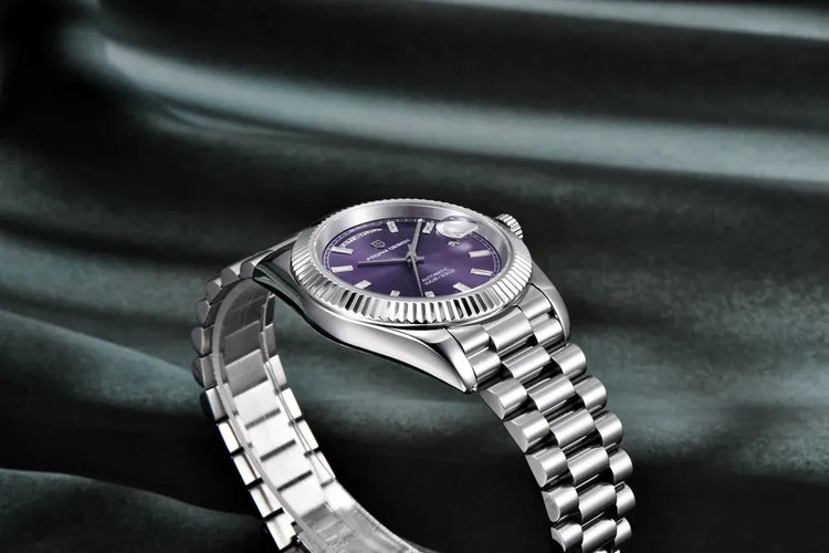 Nuovo Orologio Meccanico Automatico PAGANI DESIGN DD40 2026 per Uomo, Quadrante Viola, Data, Vetro Zaffiro AR, Impermeabile, Sportivo, in Acciaio Inossidabile, Regalo per Uomo