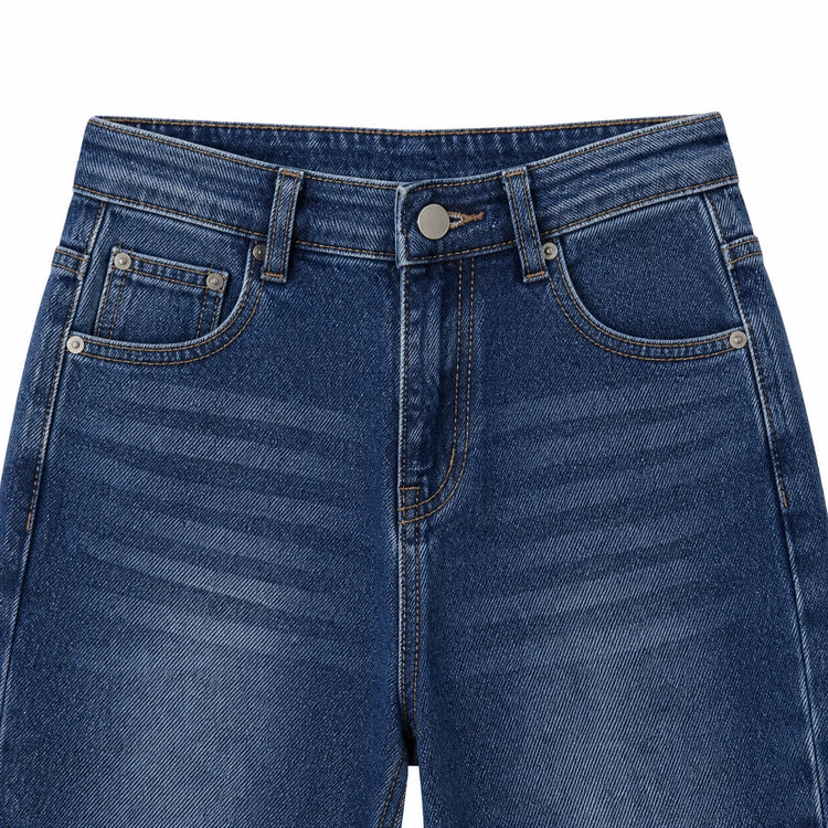Women's Jeans Wide Waist High Waist Denim Blue Washed Embroidery Heart Embroidery pants Style Y2K Streetwear Glam Casual For City Outings And Leisure FX5432