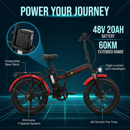 ROYAL Q&C E-BIKE 48V 25AH Velocità Massima 24,99KM/H Autonomia Massima 60KM